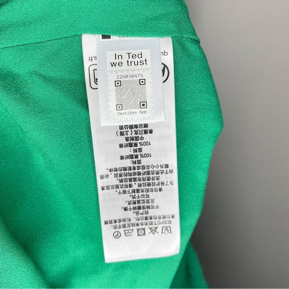 Ted Baker Asymmetrical Tiered Mini Dress in Green Size 6 - Picture 5 of 10